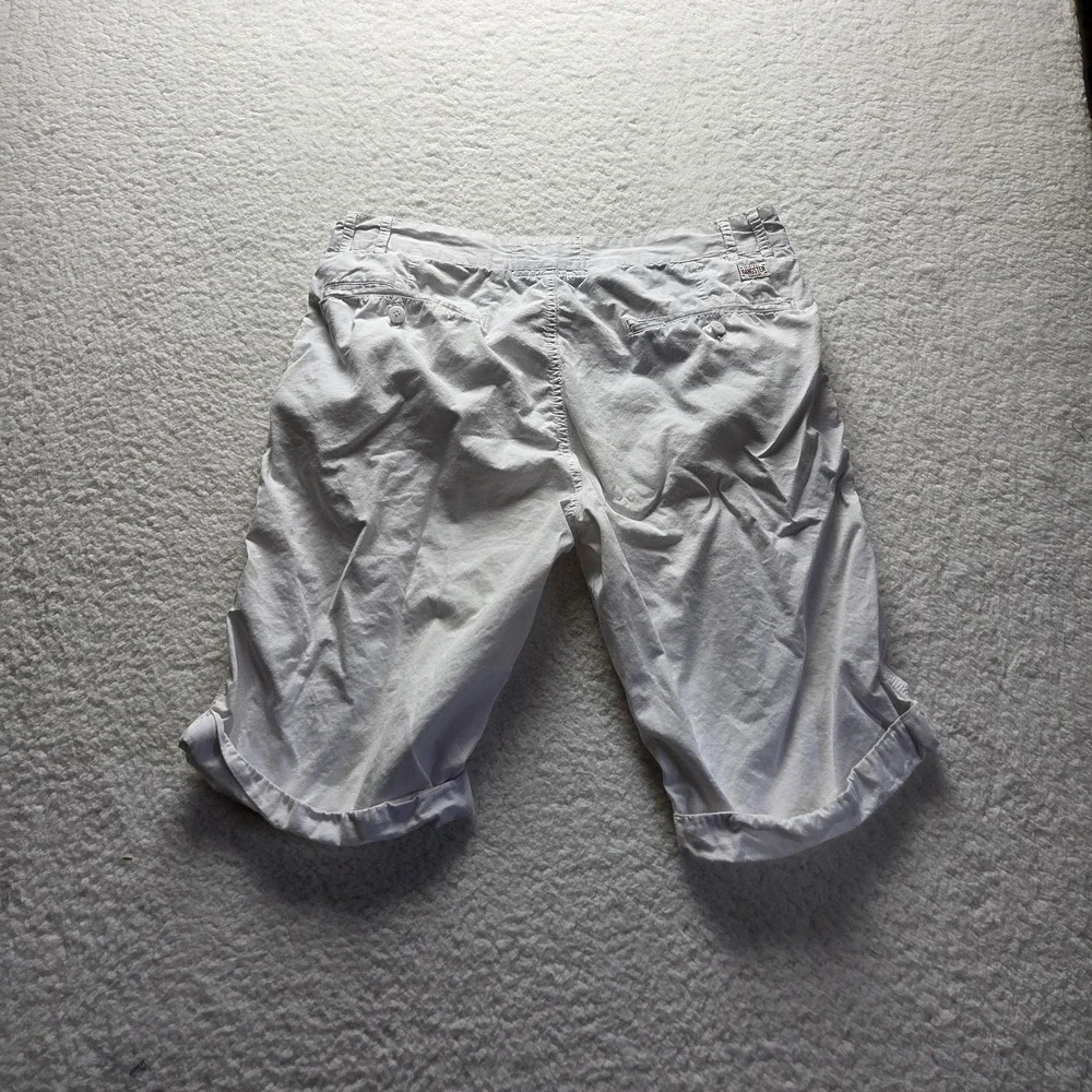 Gangster Cargo Shorts Mens 44 White Cotton Canvas Flat Front 10 Inseam Casual